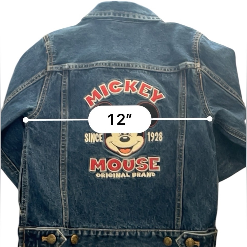 Vtg Disney Store Mickey Mouse 1928 MVP Division Denim Varsity Jacket - Picture 8 of 8